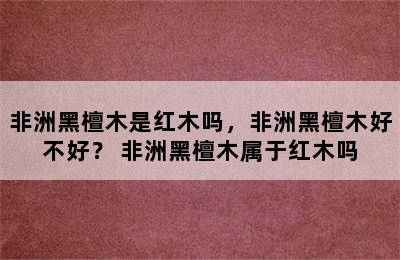 非洲黑檀木是红木吗，非洲黑檀木好不好？ 非洲黑檀木属于红木吗